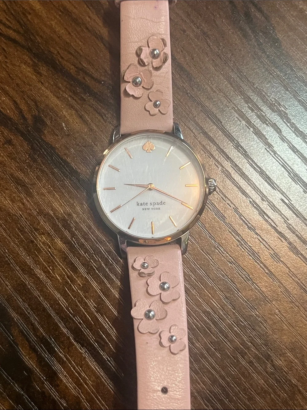 Kate Spade New York KSW1513 Metro White Dial Pink Leather Strap Women's Watch
